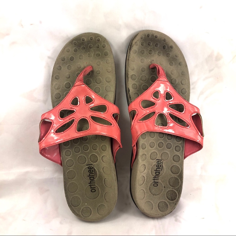 Vionic orthaheel sandals pink size 9.5 comfort shoes